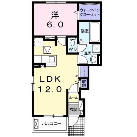 ヴィラ　ドゥ　グレーヌ梅ケ谷Ｃの物件間取画像